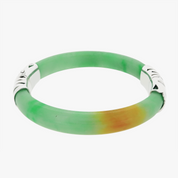 Liana | Sterling Silver Clasp Jade Bangle