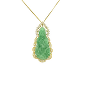 Buddha Pendant | 18K Yellow Gold Burmese Jadeite