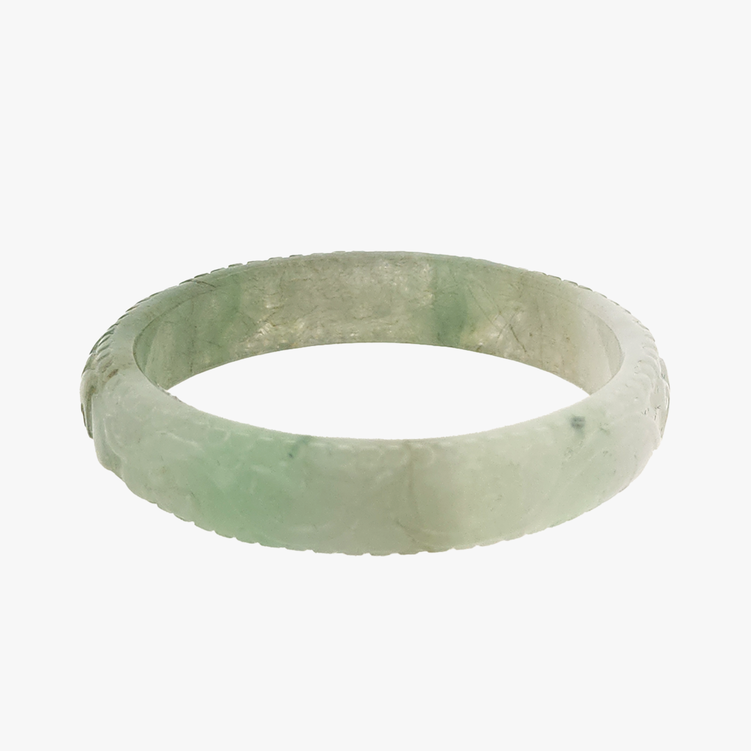 Paisley Fern Carved Jade Bangle