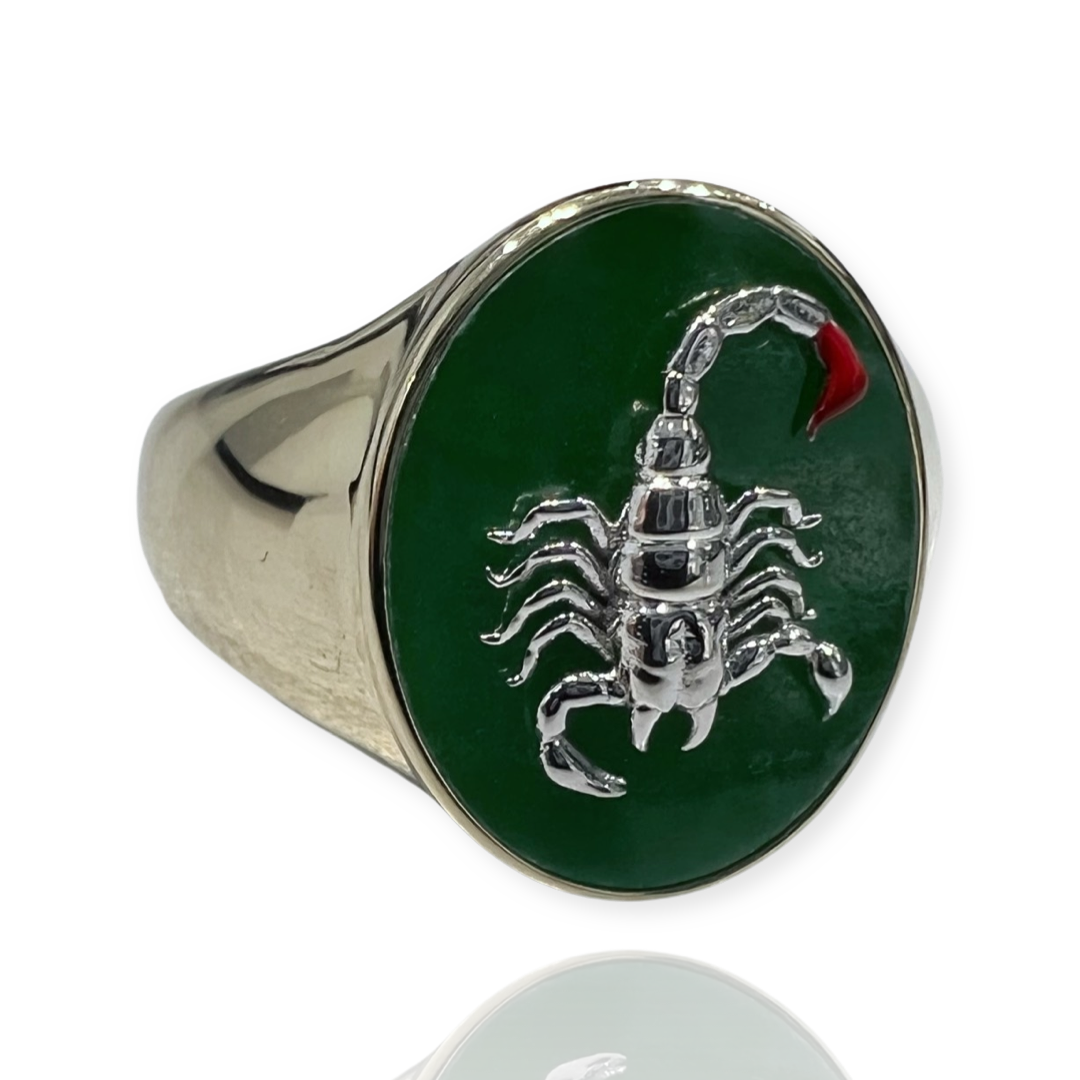 Scorpion Jade Ring