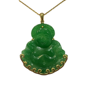 Large Fortune Buddha Jade Pendant