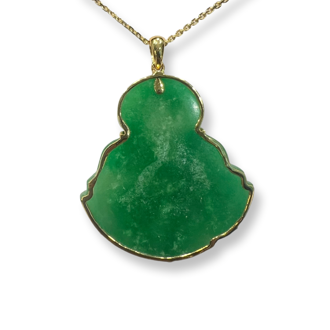 Large Fortune Buddha Jade Pendant