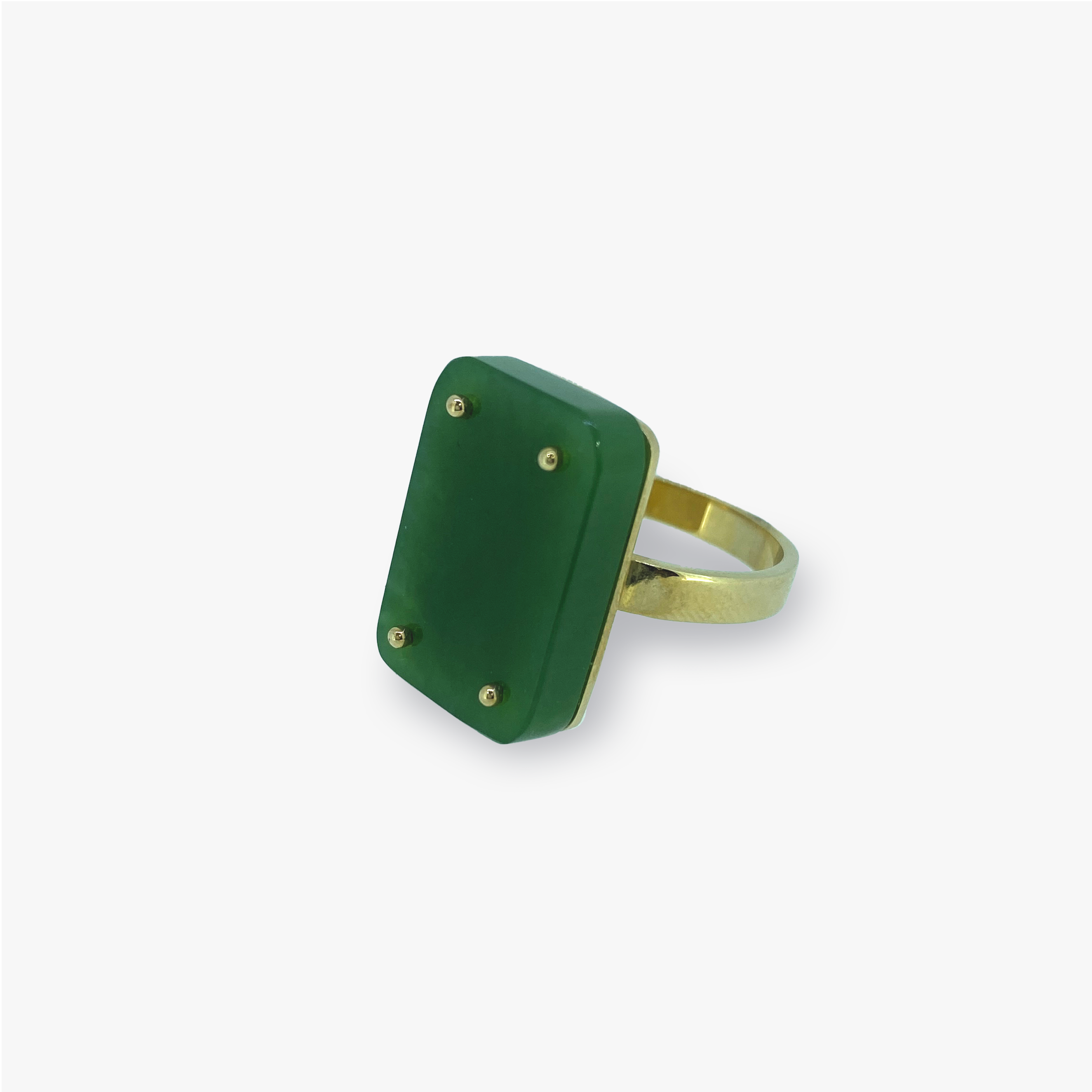 Faye | 9K Yellow Gold Jade Ring