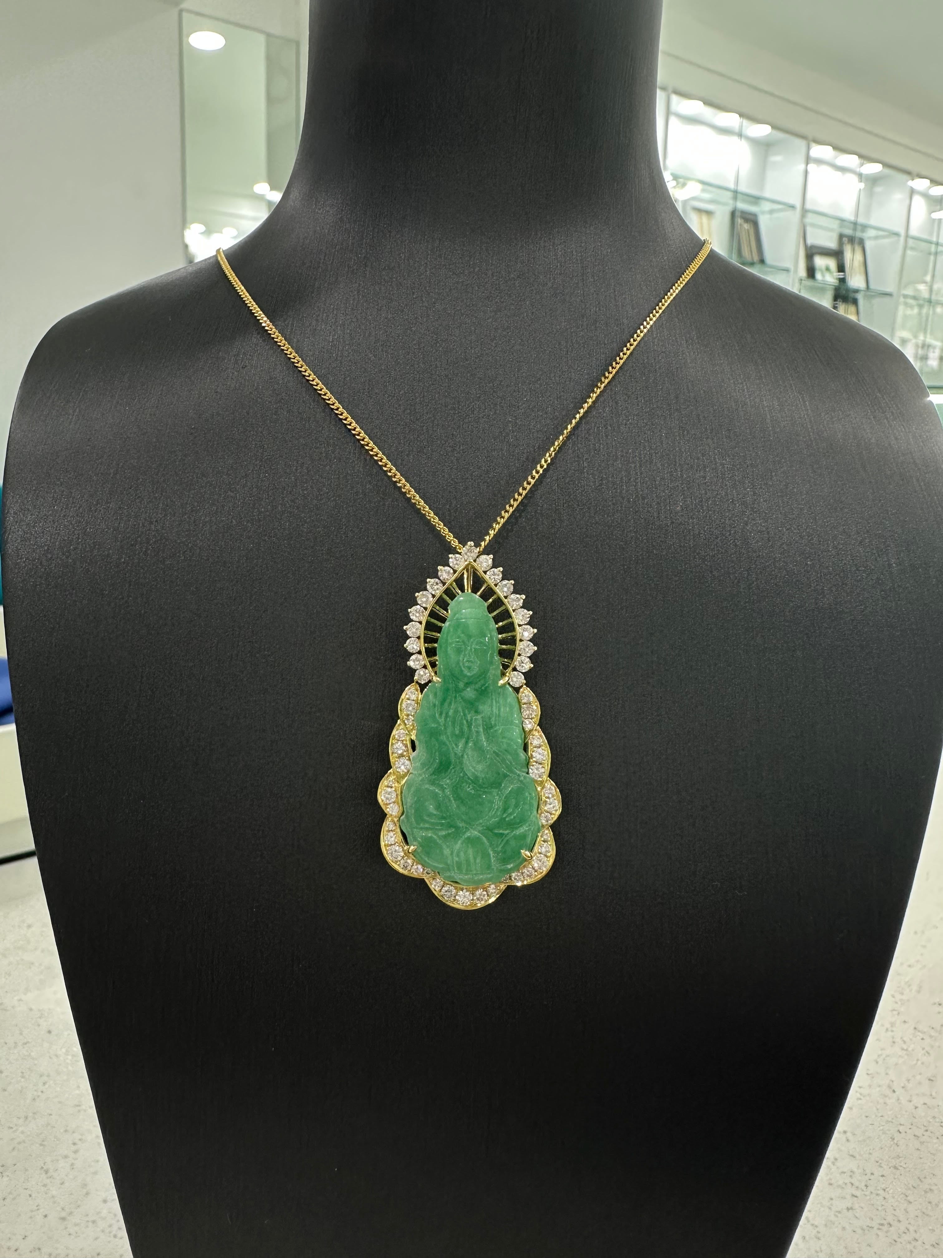 Buddha Pendant | 18K Yellow Gold Burmese Jadeite